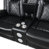 Bukkihal Black Power Footrest Headrest Console Loveseat