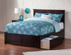 Kolindre Espresso Full Bed with Flat Panel Foot Board and 2 Urban Drawers