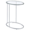 Nitawade Chrome Clear Oval Snack Table