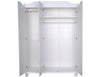 Panutre White 3 Door Wardrobe With Mirrored Door With 4 Small And 1 Large Shelf