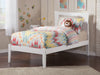 Longhe White Twin Platform Bed with Charging Station