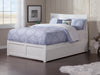 Longhe White Full Flat Panel Footboard and Twin Urban Trundle Platform Bed