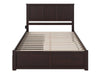 Kolindre Espresso Queen Bed with Flat Panel Foot Board and 2 Urban Drawers