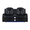 Bukkihal Black Power Footrest Headrest Console Loveseat