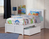 Kolindre White Twin Bed with Flat Panel Foot Board and 2 Urban Drawers