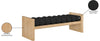 Aurnal Black Fabric Wood Bench