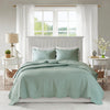 Gotewadi Seafoam King Cal King 3pc Reversible Scalloped Edge Quilt Set