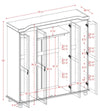 Panutre White 4 Door Wardrobe