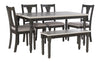 Kalamwadi Smokey White Dark Grey 6pc Dining Set