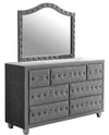 Dhabdhabewadi Grey Velvet 4pc Bedroom Set with King Bed