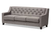 Bavda Grey Fabric Upholstered 3 Seater Sofa