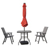 Danoli Red Solar Powered LED and Tilt Patio Umbrella