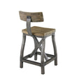 Ainapur Oak Silver Counter Stool with Back