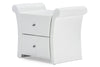 Jambhali White PU Leather 2 Drawers Night Stand Bedside Table