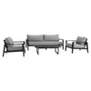 Malwadi Black Dark Grey 4pc Outdoor Seating Set