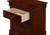Ghungur Cherry Twin Panel 2pc Bedroom Set with Three Drawer Nightstand