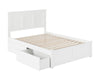 Kolindre White Full Bed with Flat Panel Foot Board and 2 Urban Drawers