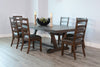 Alas Dark Brown 7pc Dining Room Set With Ladderback Chair