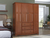 Khupire Mocha Wardrobe With Metal Knobs With 8 Small Shelves