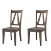 Halkarni Walnut Wood 7pc Dining Set with Wooden Side Chairs