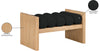 Aurnal Black Boucle Fabric Wood Bench