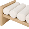 Aurnal Cream Fabric Wood Bench