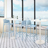 Bubnal 2 Baby Blue Stackable Bar Stools