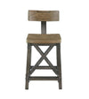 Ainapur Oak Silver Counter Stool with Back