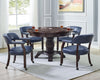 Mangnoor Cherry Navy Brown Top 5pc Dining Game Table Set