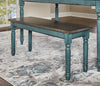 Kalamwadi Teal Blue Solid Seat Bench