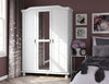 Panutre White 3 Door Wardrobe With Mirrored Door With 4 Small And 1 Large Shelf