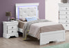 Kumari White Pearl 2pc Bedroom Set With Twin Bed