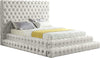 Ibrahimpur Cream Velvet Queen Bed