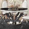 Majagaon Creamy White Chrome 5pc Dining Room Set