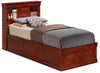 Ghungur Cherry Twin Bookcase 2pc Bedroom Set with Three Drawer Nightstand