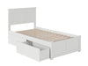 Kolindre White Twin Bed with Flat Panel Foot Board and 2 Urban Drawers