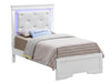 Kumari White Pearl 2pc Bedroom Set With Twin Bed