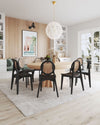 Hirawade 2 Black Nature Cane Round Dining Chairs