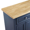 Basarge Natural Navy Kitchen Cart