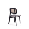 Hirawade 4 Black Nature Cane Square Dining Chairs