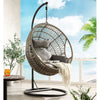 Kenavade Beige Rope Patio Swing Chair with Stand