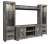 Kurkunde Gray Entertainment Center With Fireplace Insert Infrared