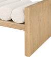 Aurnal Cream Fabric Wood Bench