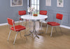 Amroli Red 5pc Dining Set with Round Table