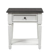 Jainyal Wirebrushed White Drawer End Table