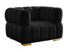 Masewadi Black Velvet 3pc Living Room Set