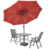 Danoli Red Solar Powered LED and Tilt Patio Umbrella