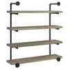 Kavane Grey Driftwood Black 40 Inch Wall Shelf