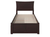 Longhe Espresso Flat Panel Footboard and Two Urban Drawers Twin XL Bed