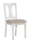 Kalamwadi 2 Light Tan Vanilla White Side Chairs